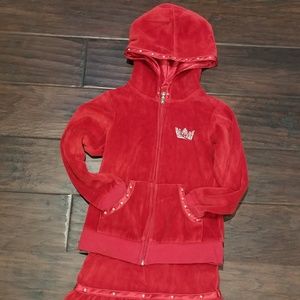 Arizona Jean Company Girl Red Hoodie Skirt Suit